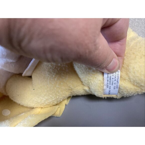 Goffa Sleeping Stuffed Plush Teddy Bear Cream W/Yellow Pajamas Prays works - Picture 10 of 10